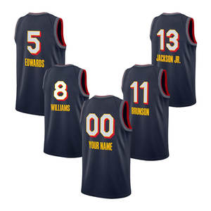 2025 New Star Hot Press Impreso Navy Baloncesto Jersey 5 Edwards 11 Brunson 13 Jackson Jr 8 Williams Soporte Personalizado al por mayor - Product Image 4