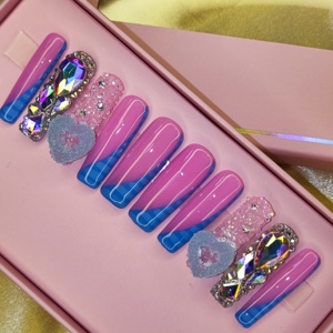 <span class=keywords><strong>Uñas</strong></span> Postizas Cortas de Nuevo Diseño <span class=keywords><strong>con</strong></span> <span class=keywords><strong>Piedras</strong></span> <span class=keywords><strong>y</strong></span> Diamantes de Imitación Transparentes, Decoración Brillante de Lujo, <span class=keywords><strong>Uñas</strong></span> <span class=keywords><strong>Acrílicas</strong></span> Cuadradas 3D de Cobertura Completa - Product Image 5