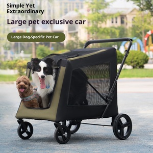 45kg Trọng lượng nhẹ lớn không gian lưu trữ 4-bánh xe thép carbon vật nuôi xe đẩy không thấm nước thoáng khí có thể gập lại Jogger giỏ hàng cho lớn hơn - Product Image 4