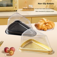 Boîte d'emballage pour gâteau en tranches en stock, transparente, triangulaire, pour mille-feuille et mousse, qualité alimentaire