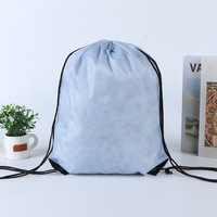 Sac à cordon en polyester uni vierge pour événements sportifs, publicité, rangement, personnalisable avec lettres imprimées
