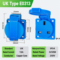 Prise murale industrielle universelle bleue IP44 étanche en matériau PC, connecteur d'alimentation CN AU EU US UK 250V 10A/16A