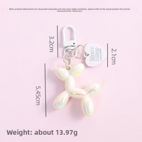 Porte-clés coloré en forme de chien ballon de dessin animé, en alliage, cœur, résine plastique, pour bagages, clés, écouteurs, accessoires de bijoux personnalisés DIY