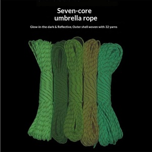 Paracorde en polyester lumineux à neuf brins 5 mm pour tente de camping extérieure, corde coupe-vent DIY tressée avec fil lumineux - Product Image 4