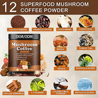 Extrait de complexe de champignons personnalisé sous marque privée avec Reishi, Crinière de lion, café instantané, suppléments premium de champignons/enzymes