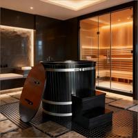 Baignoire ovale moderne en acier inoxydable 304 à double paroi isolée en mousse, autoportante, pour bain froid, spa à domicile et usage commercial