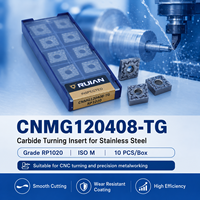 Plaquette de tournage en carbure CVD RUIAN pour tour CNC, pointe d'outil OEM en acier inoxydable pour semi-finissage, contrôle optimal des copeaux CNMG120408-TG