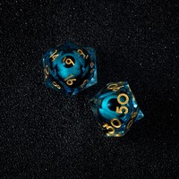Ensemble de dés en résine polyédrique de haute qualité, 7 pièces, transparent, à bords nets, dés en vrac pour les jeux de rôle DND