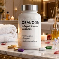 Capsules dures d'ergothionéine naturelle, complément nutritionnel d'acides aminés, antioxydant, étiquette privée personnalisée