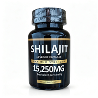 Capsules de Shilajit OEM 15250mg Équivalent Force Maximale 60 Capsules Végétales Complément Alimentaire Bien-être Quotidien