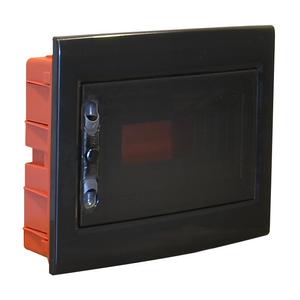 Quadro Elettrico a Incasso a 12 Moduli con Cornice Nera Rimovibile 330x255x80mm, Sportello Fumé per Installazioni Elettriche - Product Image 1