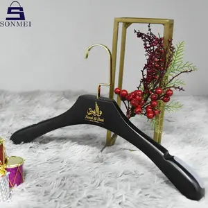 Cao cấp may mặc nonslip gỗ mang nhãn hiệu màu đen Wedding Dress Hanger