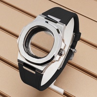 Boîtier de montre mécanique pour homme 40 mm, fond transparent, style Nautilus, pour mouvement NH35/NH36, 10 ATM, pièces de rechange pour modification