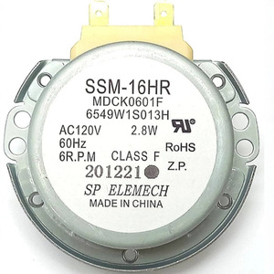 Moteur de plateau tournant pour four à micro-ondes Ssm-16hr, 120V, 2,8W, classe F, 6 tr/min, fabriqué en Chine - Product Image 1