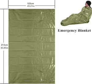 Couvertures d'urgence, lot de 4, extra grandes, en feuille de Mylar thermique, couleur verte spatial, pour la randonnée, les activités de plein air, la survie et les premiers secours - Product Image 3