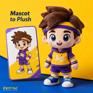 Peluche de Mascota Personalizado Retro, Crea un Muñeco de Peluche con Personaje Humano de Dibujos Animados para Promoción de Eventos - Product Image 1