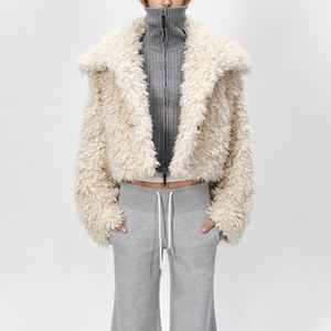 Cappotto Sherpa ecologico da donna con fibbia in corno con risvolto grande Cardigan in <span class=keywords><strong>camoscio</strong></span> - Product Image 4