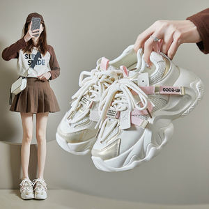 אופנה סיטונאית All-match Walking סִגְנוֹן נשים נעליים לבנות אביב חדש נשים ריפוד נעליים לבנות שטוחות נעלי ספורט לנשים - Product Image 4