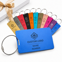 Etiquetas de Equipaje de Metal con Logotipo Personalizado, Grabadas con Láser, de Aluminio Anodizado, con Nombre y Número de Teléfono, para Maletas, Regalo Promocional de Viaje