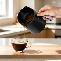 Cafetière turque avec écran tactile numérique, pot à café en acier inoxydable et verre, système d'alerte sonore pour café et lait, 300/500ML