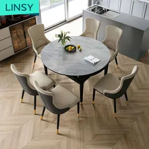 Linsy Vouwen Convertible Eettafel Nieuwe Model Rechthoek Eettafel Met 6 Chaor Eetkamer Meubels LS058R6