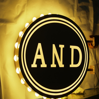 Vente en gros de boîtes lumineuses rondes en acrylique 3D - Panneau publicitaire LED personnalisé pour la promotion des entreprises