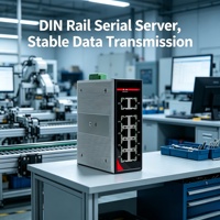 Servidor de Dispositivos Seriales de 4 Puertos para Riel DIN, RS485 RS422 a Ethernet, Modbus TCP Transparente, TCP UDP, Configuración Web, IP40