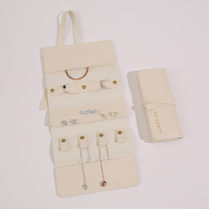 Sac de rangement portable et pliable pour bijoux, en cuir PU, écologique, avec logo personnalisé, idéal pour les voyages et les boucles d'oreilles - Vente en gros - Product Image 5