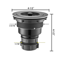 Ensemble de vidange d'évier commercial gris bronze à canon de 3.5 po-Crépine à panier profond avec couvercle d'étanchéité