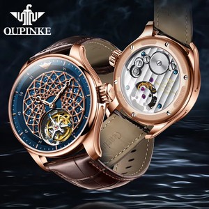 OUPINKE 8002 Watch Man Hollow Deep Waterproof Tourbillon Mechanical Watch For Men Synthetic Sapphire <b>Mirror</b> Fashion Hand <b>Clock</b> - Product Image 4