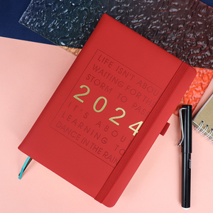 2025 most popular promotional customized A5 calendar notebook journal with logo elastic band bookmark for christmas newyear gift
