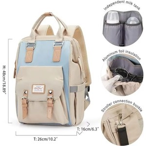 Mochila pañalera de muestra gratuita con puerto de carga USB, impermeable, para viajes, regalos para baby shower para bebé niño - Product Image 6
