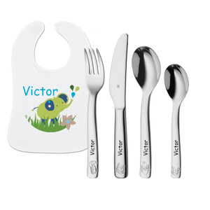 Bavaglino per neonati personalizzato con nome - Elefante - Product Image 3