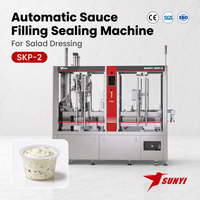 Machine de remplissage et de scellage de coupelles pour vinaigrettes, 2 voies SKP-2, alimentation automatique des coupelles, CE/SGS/ISO 9001, Fabricant