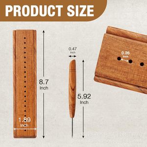 Nouvel outil de reliure artisanal transfrontalier, support de perforation en bois massif, perforateur de dos de livre en bois - Product Image 4