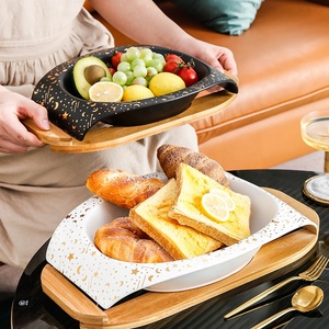 Tazón de Cerámica con Textura de Mármol para Frutas, Dim Sum y Té de la Tarde, Estilo Nórdico Creativo para el Hogar - Product Image 2