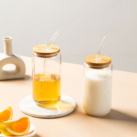 Tasse en verre borosilicate simple paroi - Tasse à Coca, Tasse à boisson résistante à la chaleur, Tasse à jus, Tasse à paille, Tasse en verre