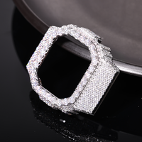 Boîtier de montre classique en moissanite Full Buss pour DW5600, laiton plaqué or, argent, diamant VVS, pièces de montre, bijoux pour hommes et femmes