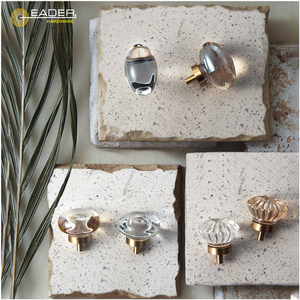 Kenop Lemari Kabinet Minimalis Modern Berkilau Transparan Canggih dari Kuningan Kristal untuk Dapur, Kamar Tidur, dan Meja Rias (Satu Lubang) - Product Image 4