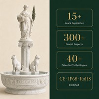 Fontaine en marbre Lishi, statue de la déesse Coriolis, bol cornucopie, OEM ODM, élément aquatique, conception personnalisée sur mesure pour hôtels et villas