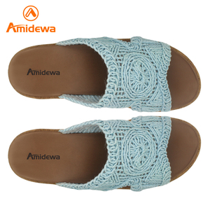 2026 personnalisation de la mode sandales compensées à sangle en tricot pour femmes avec plate-forme en liège - Product Image 2