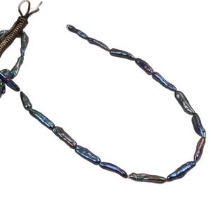 Natural Freshwater Baroque Shaped Straight Pippa Beads White <b>Peacock</b> Colored DIY <b>Jewelry</b> Necklaces Semi-Finished - Product Image 5