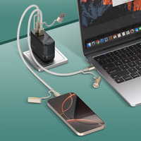 LDNIO LC18 Alta calidad Gris 1,2 m Múltiples Super Carga rápida 65W Cable USB Tipo-C Teléfono móvil Cable de datos de carga rápida