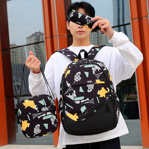 Multifunctional Lightweight <b>Student</b> <b>Backpack</b> Set Large Capacity Classic School <b>Backpack</b> Lunch Bag Waterproof Personalized Logo - Product Image 6