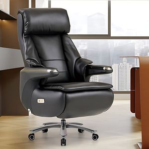 Silla Ejecutiva Eléctrica con Función de Masaje y Reclinación para Oficina, Color Beige - Product Image 2