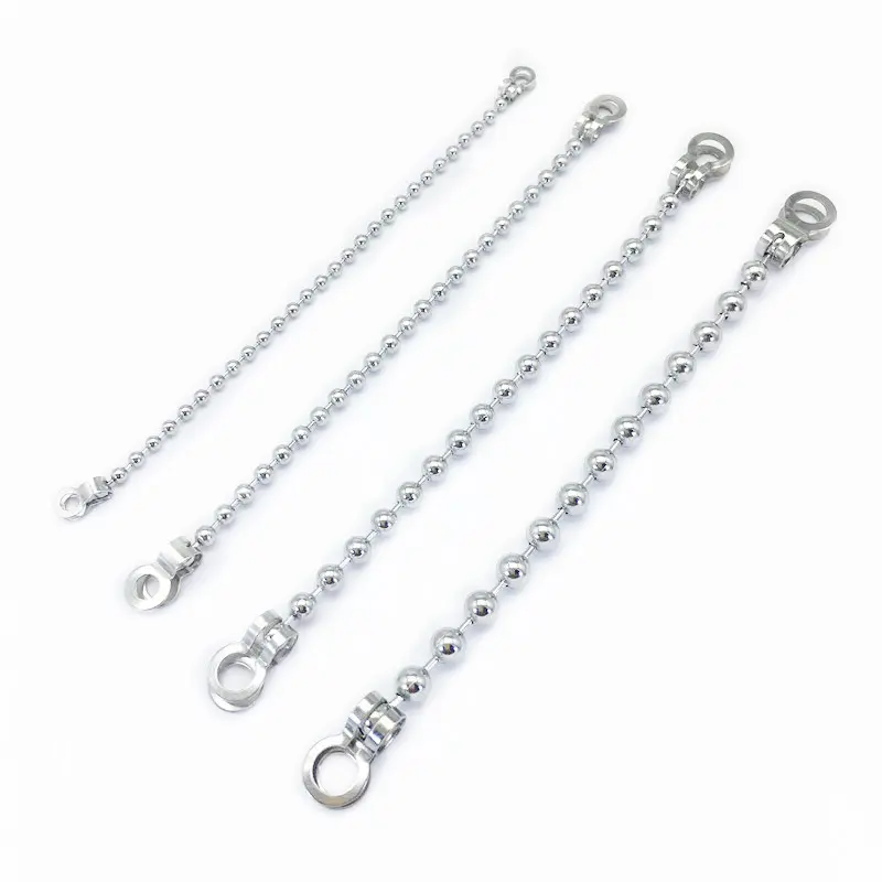 Stainless Steel Ball Chain Titanium Beads With A Variety Of Wave Tail Chain 4mm 6mm Sweater Chain Wholesale