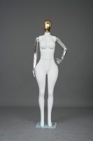 Mannequins féminins grandeur nature dorés électrolytiquement avec corps entier blanc, grandes tailles européennes, poitrine et fessier généreux, prix d'usine