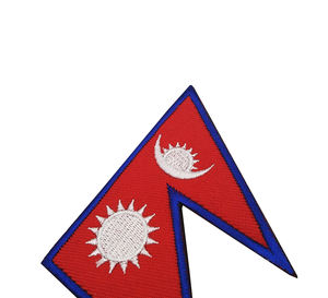 2*3.15インチネパール刺繍赤い色服ブルーエッジカスタム旗戦術布パッチバッグ & 帽子用 - Product Image 5