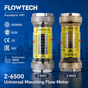 Débitmètre d'eau à zone variable en ligne à ressort, à double échelle GPM & LPM, à positionnement variable, avec connecteurs en acier inoxydable - Product Image 3