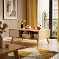 Table basse moderne extensible en bois massif pour salon et chambre - Meubles de maison